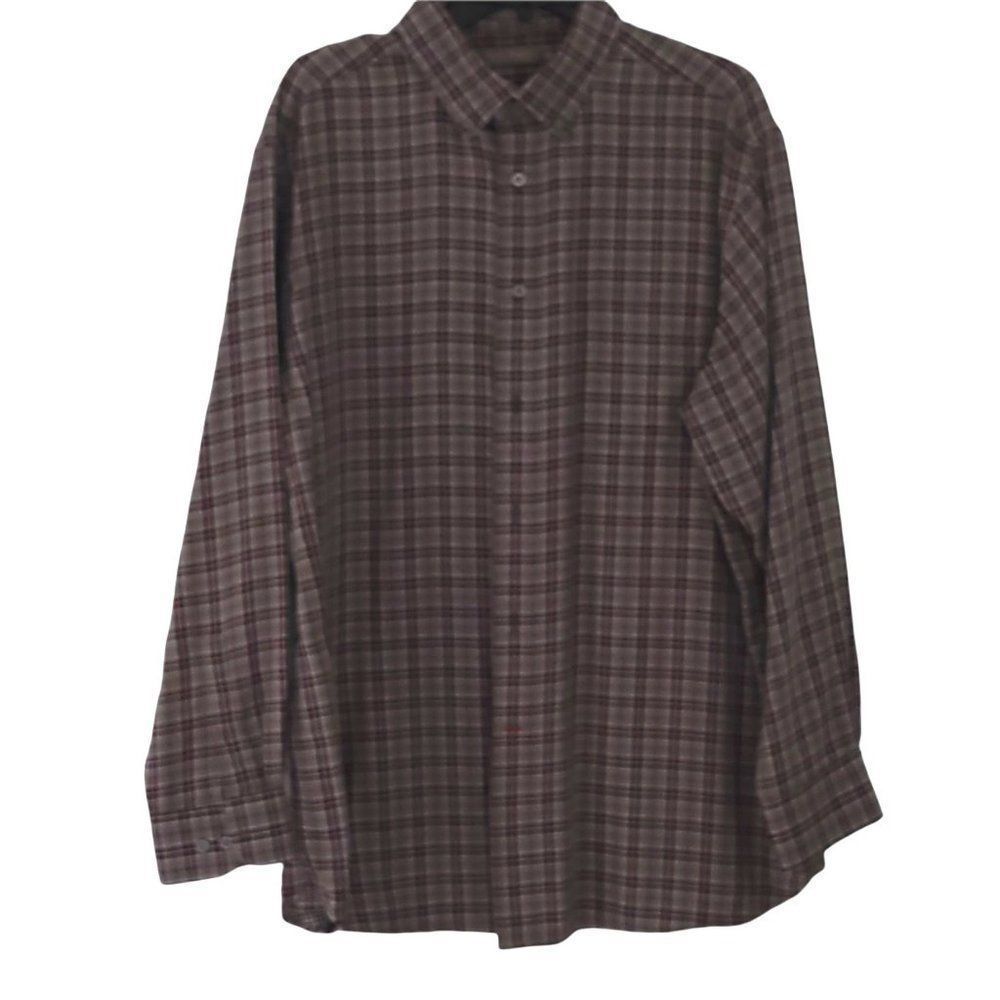 DANIEL CREMIEUX Grey/Blu/Red Lightweight Flannel Plaid Shirt Button Down SIZE XL